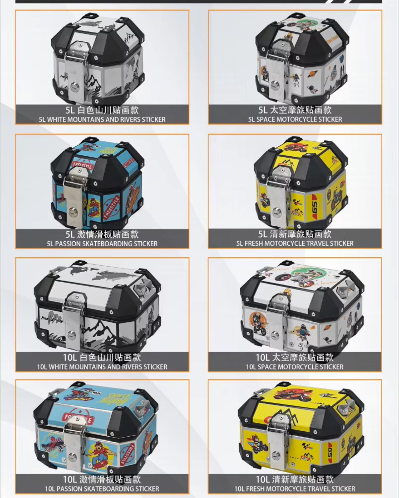 Waterproof Aluminum Alloy Motorcycle Rear Box Top Case 15Lt