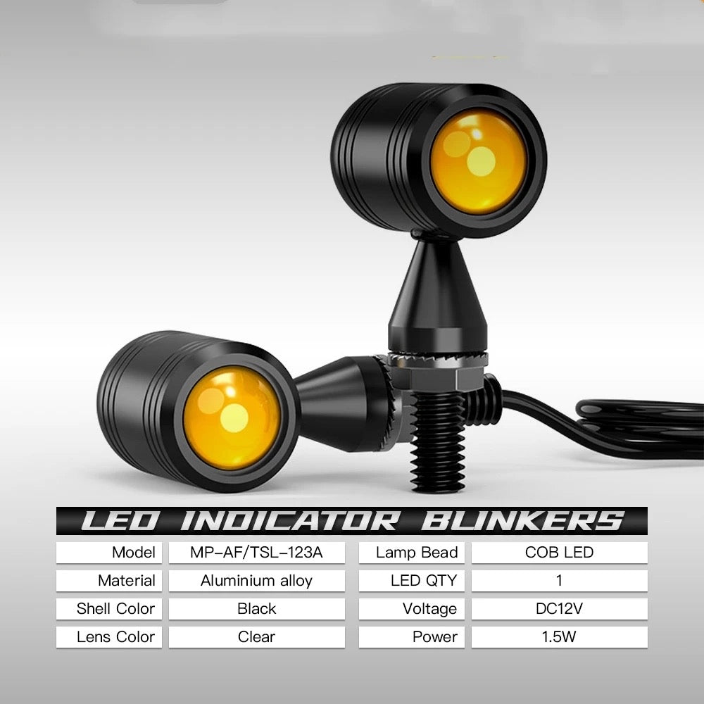 Waterproof Aluminum Bullet Shape Turn Signal Lights Indicator motorcycle lightsUniversal for All Bikes Models Turn Signal Lights Motorcycle (Amber, Pack Of 2)