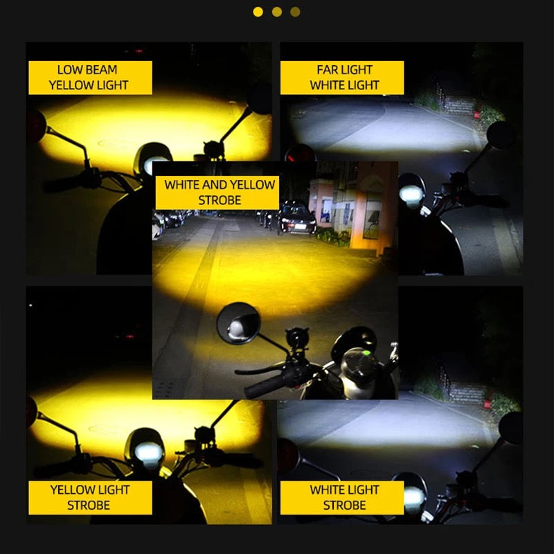 Owl Design Dual Color Led Motorcycle Fog Light Head Light Headlight Auxiliary Spot Lights For Motorcycle 2pc