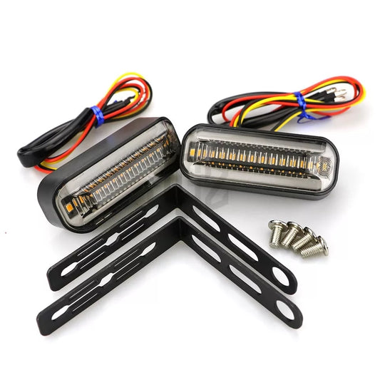 Motorcycle LED Flowing Turn Signal Lights Indicators Running Lamps With Bracket Universal