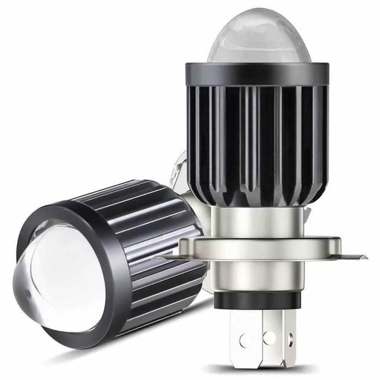 LED Dual Color H4 LED HS1 BA20D Projector Lens White Yellow H6 Motorcycle Headlight Hi/Lo Bulb Scooter E-Bike Fog Lamp