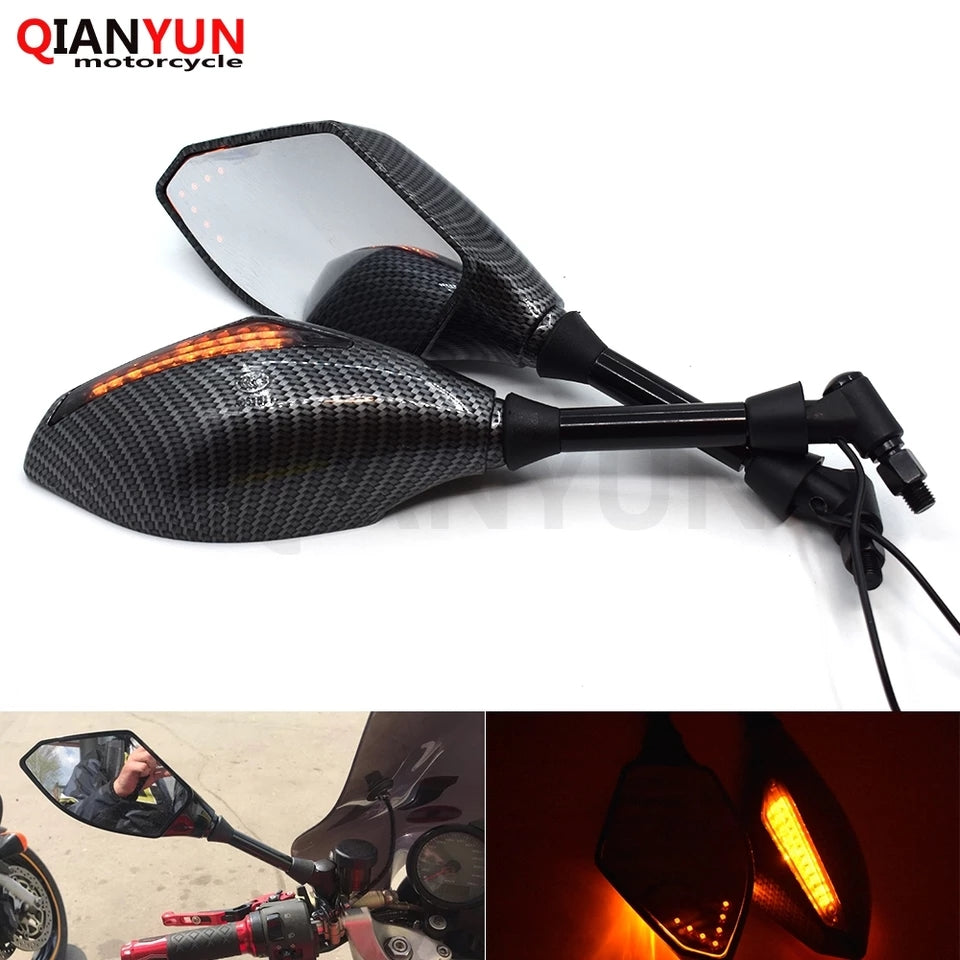10mm Motorcycle LED Turn Signal Integrated Rearview Mirrors For Honda CBR1000RR 10mm Motorcycle LED Turn Signal Integrated Rearview Mirrors For Honda CBR1000RR