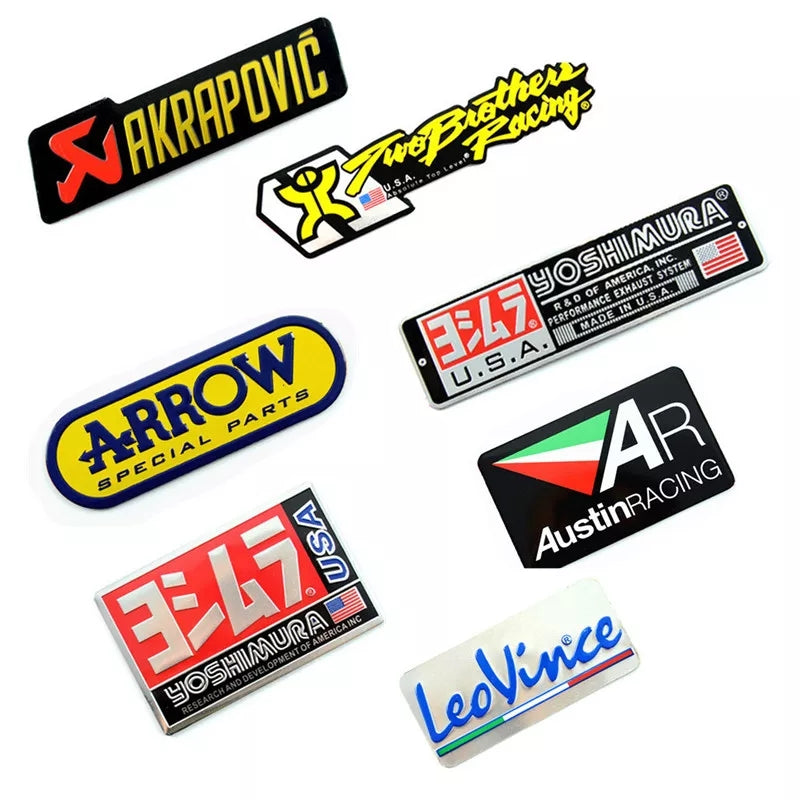 3D Aluminum Heat-resistant Motorcycle Exhaust Pipe Decal Sticker For Scorpio Yoshimura Akrapovic MIVV Leovince Two Brother Arrow