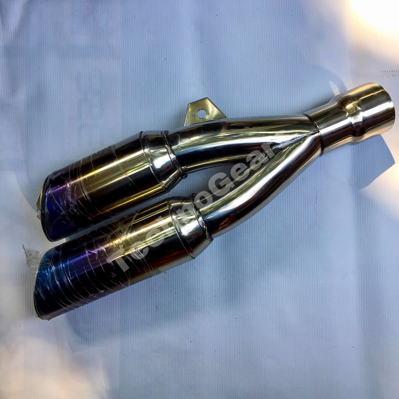 Hi-Performance Slip On Dual Muffler Exhaust Multicolour