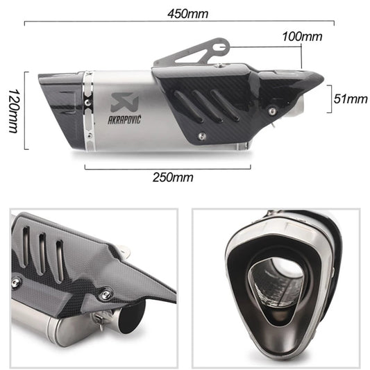 Akrapovic Motorcycle Exhaust Muffler Titanium Carbon Fiber Universal (Replica)