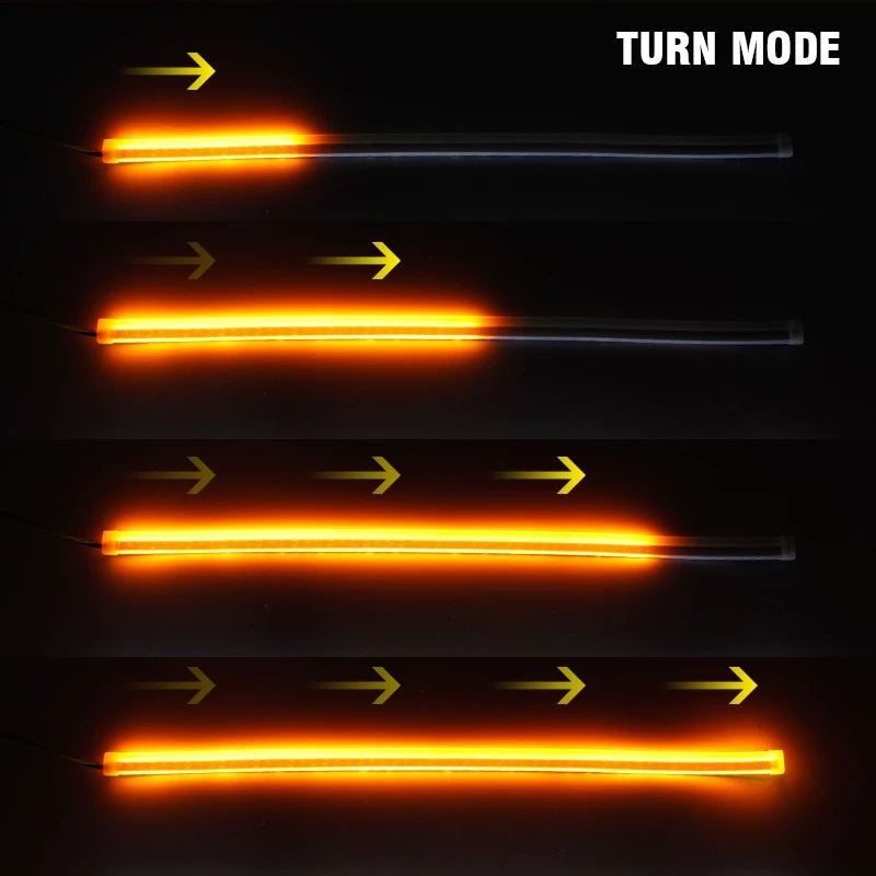 Ultrafine Cars DRL LED Daytime Running Lights White Turn Signal Yellow Guide Strip for Headlight Assembly