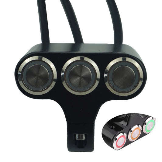 Universal 7/8' 22mm Motorcycle Handlebar Switch Horn Headlight Hazard Brake Fog Light ON/OFF Start Kill Switch with LED Light