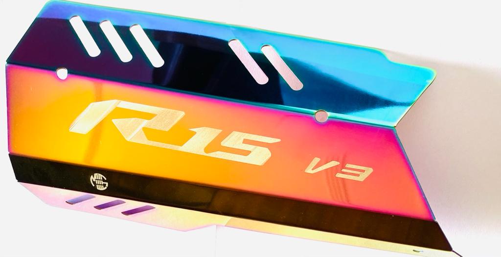 For YAMAHA R15 V3 / MT 15 Motorcycle Heat Insulation Cover Plating Bluing Exhaust Pipe Protector Shield Stainless Steel Accessories