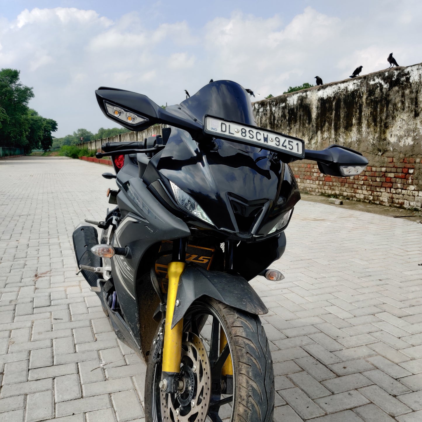 Motorcycle Mirror LED Turn Light Signals Moto Rear View Rearview R6 Mirrors