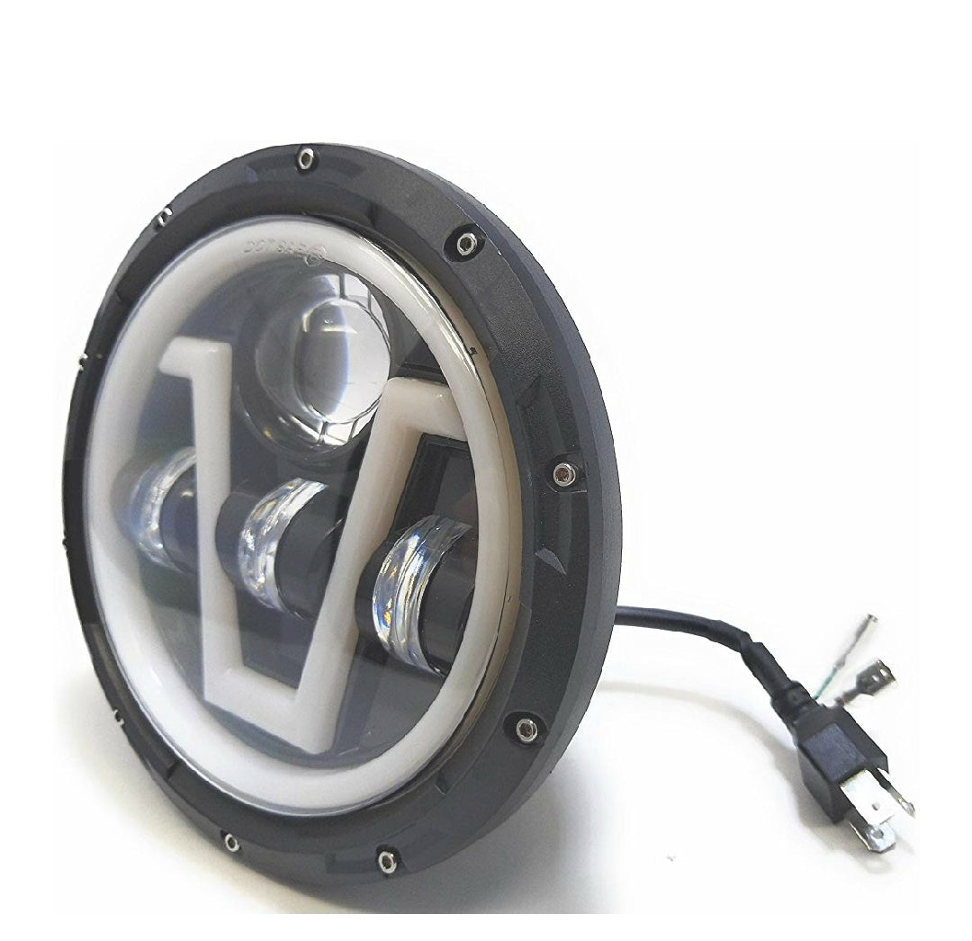 7 Inch Headlight Dual Color DRL for Royal Enfield Bike (V DRL)