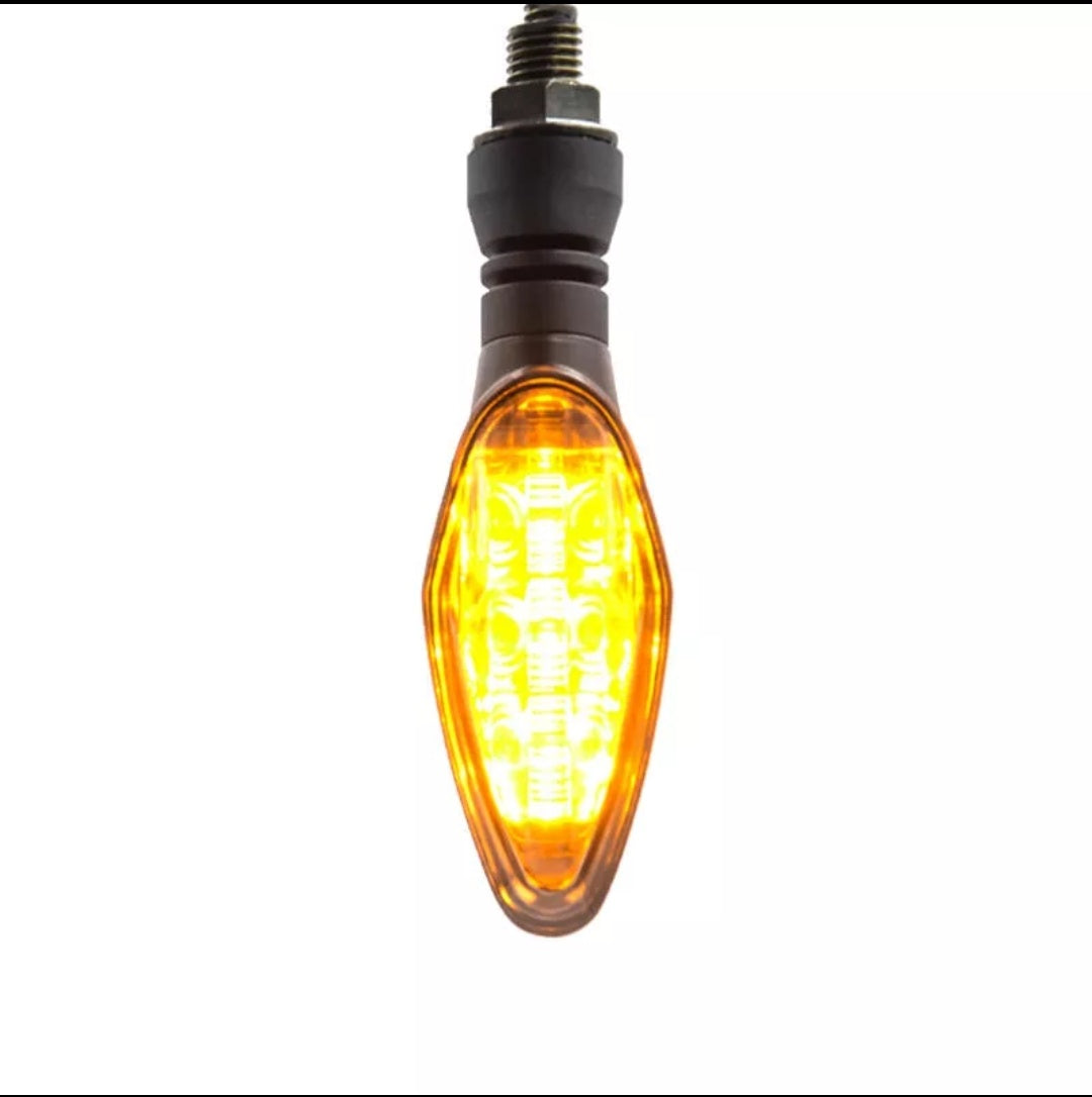 12V Motorcycle LED Turn Signal Steering Lights Amber Super Bright Waterproof