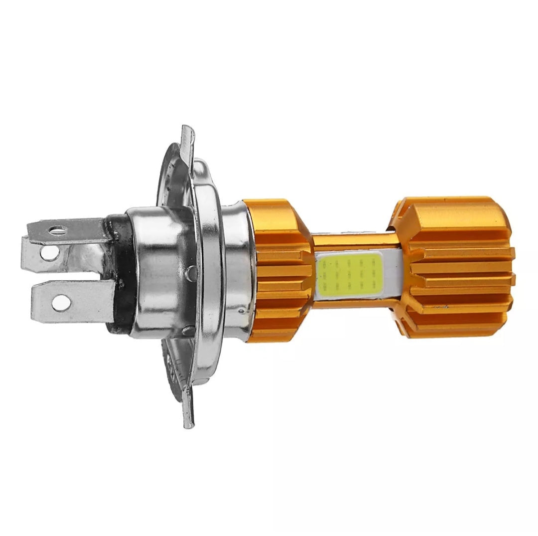 H4 12V 10W Bulb 2000Lm 3 COB Motorcycle LED Headlights Hi/Lo Super Bright Lamp
