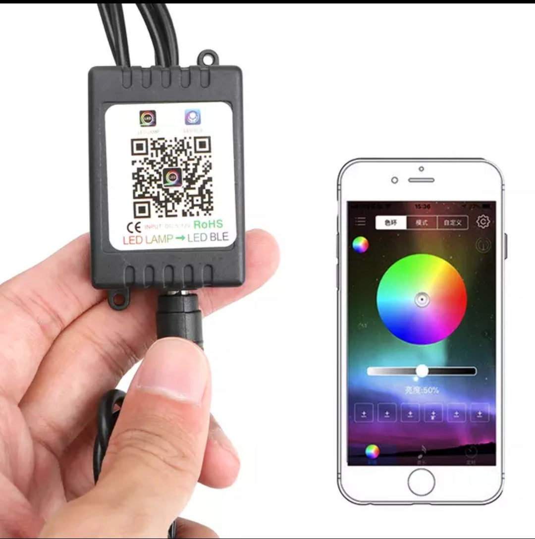 Car Atmosphere Lights EL Neon Wire Strip Light RGB Multiple Modes App Sound Control Auto Interior Decorative Ambient Neon Lamp