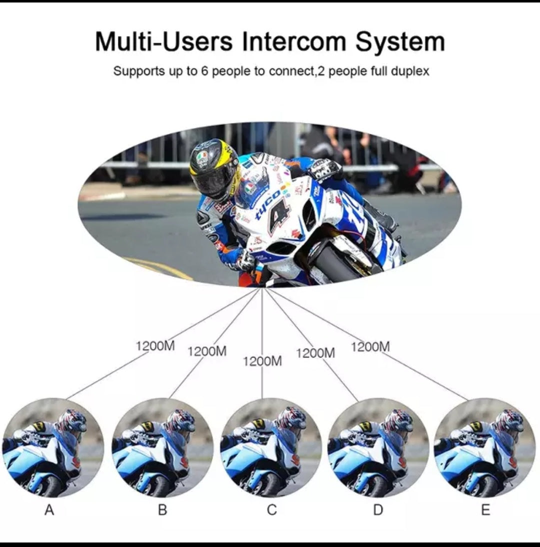 Vnetphone v6 1200m Motorcycle Helmet intercom
