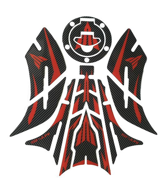 Yamaha MT-15 Compatible Tank Pad Combo With Knee Pad Carbon Fibr