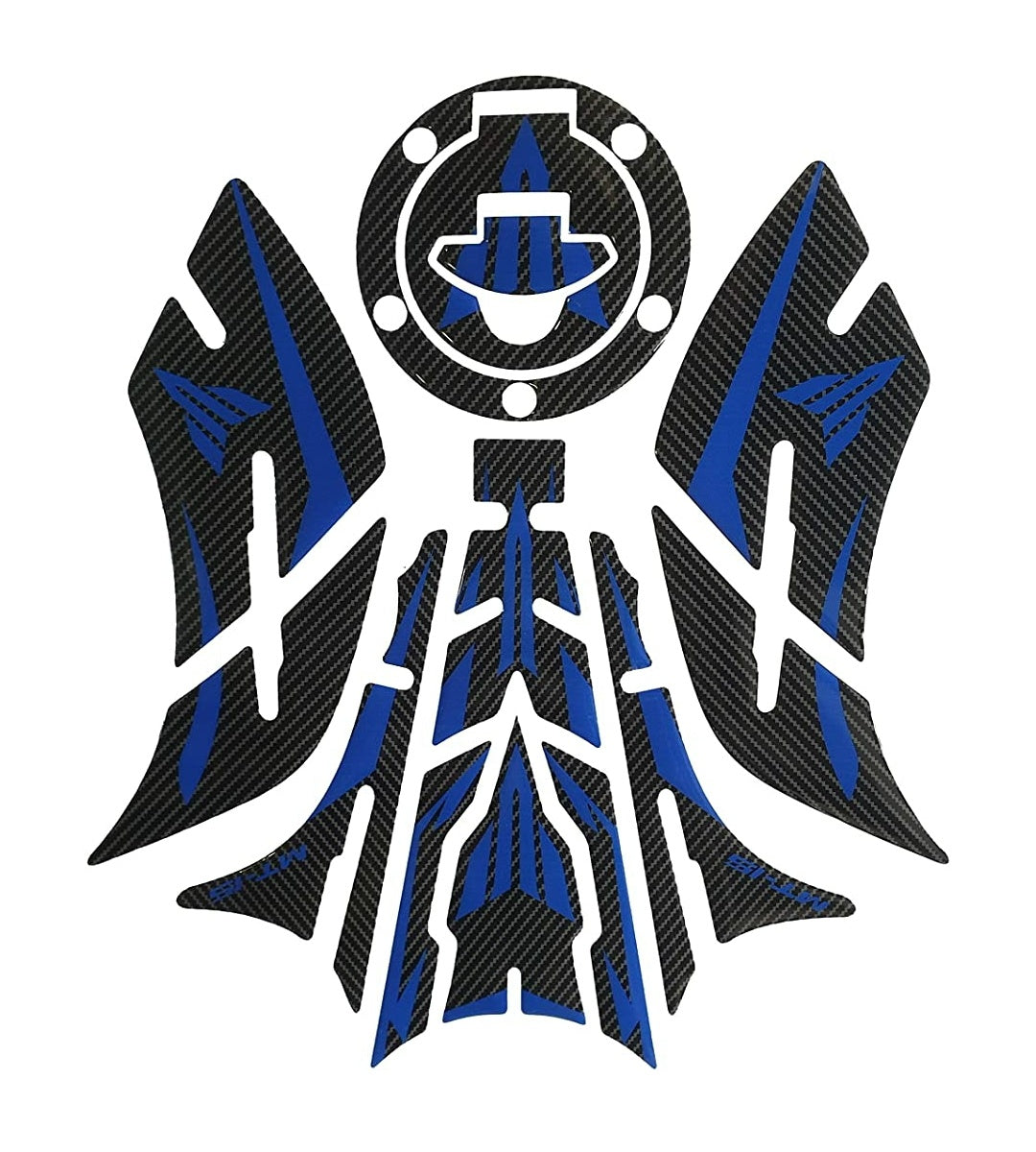 Yamaha MT-15 Compatible Tank Pad Combo With Knee Pad Carbon Fibr