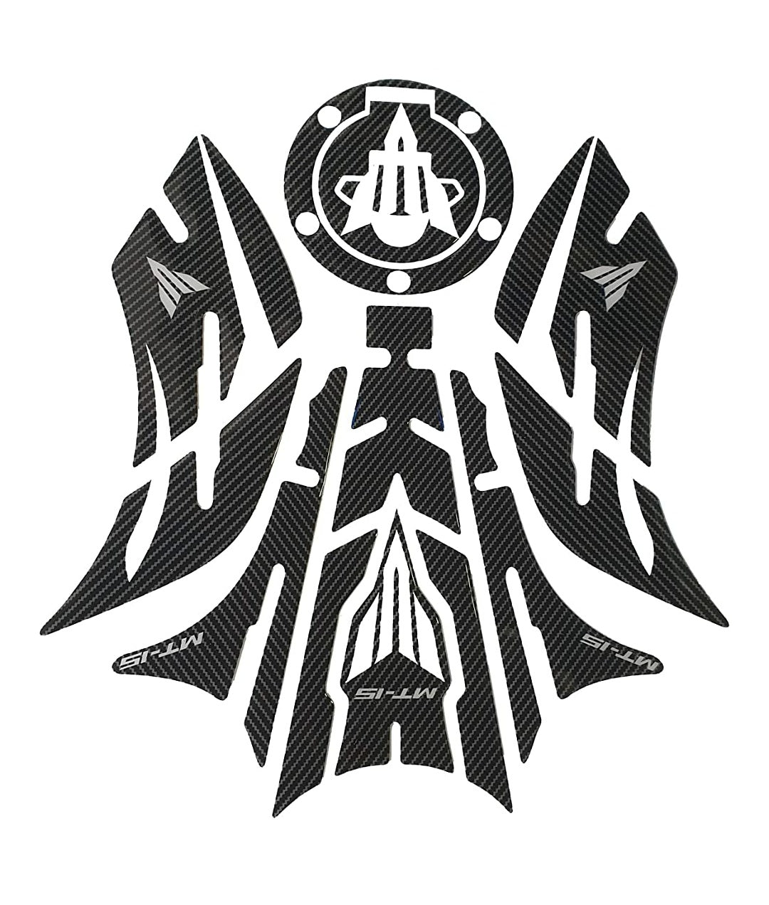 Yamaha MT-15 Compatible Tank Pad Combo With Knee Pad Carbon Fibr