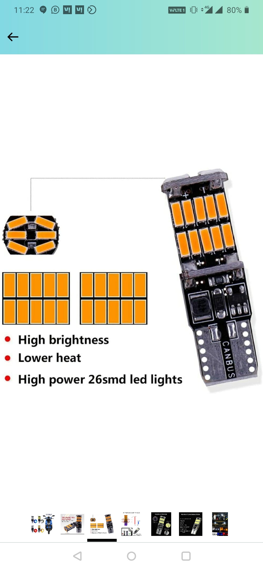 Tvs Ntorq T10 45SMD Led Indicator Crystal Light 2pc