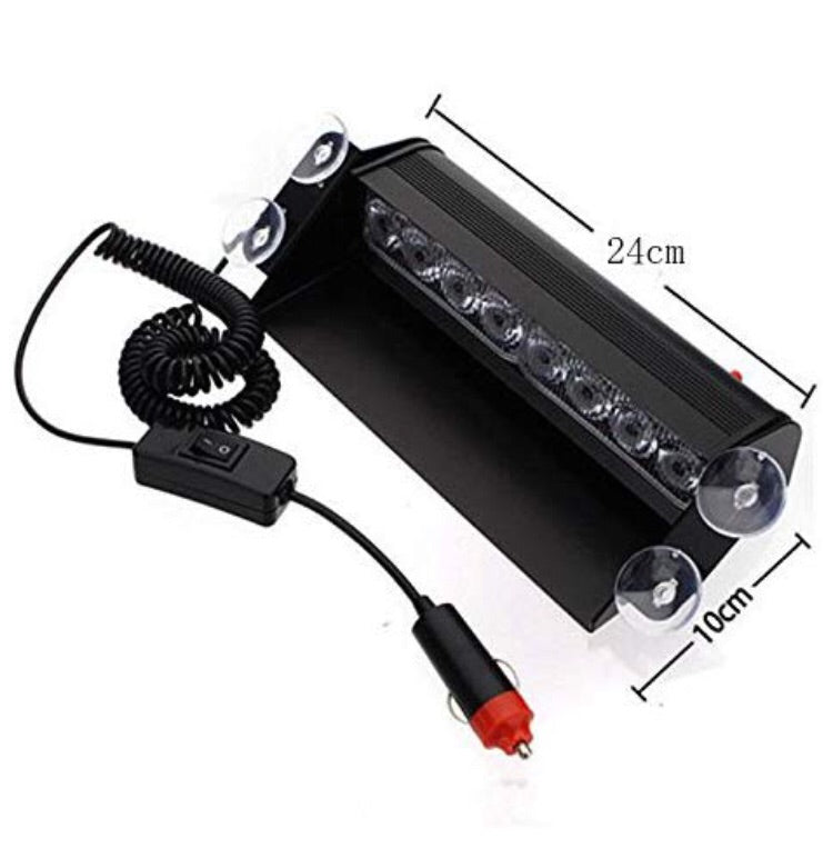 8 LED Red Blue Police Flasher Light