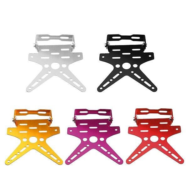 Universal X-Tailtidy Motorcycle License Plate Holder Aluminum Alloy Mount Bracket Adjusted Number Plate Holder - Black