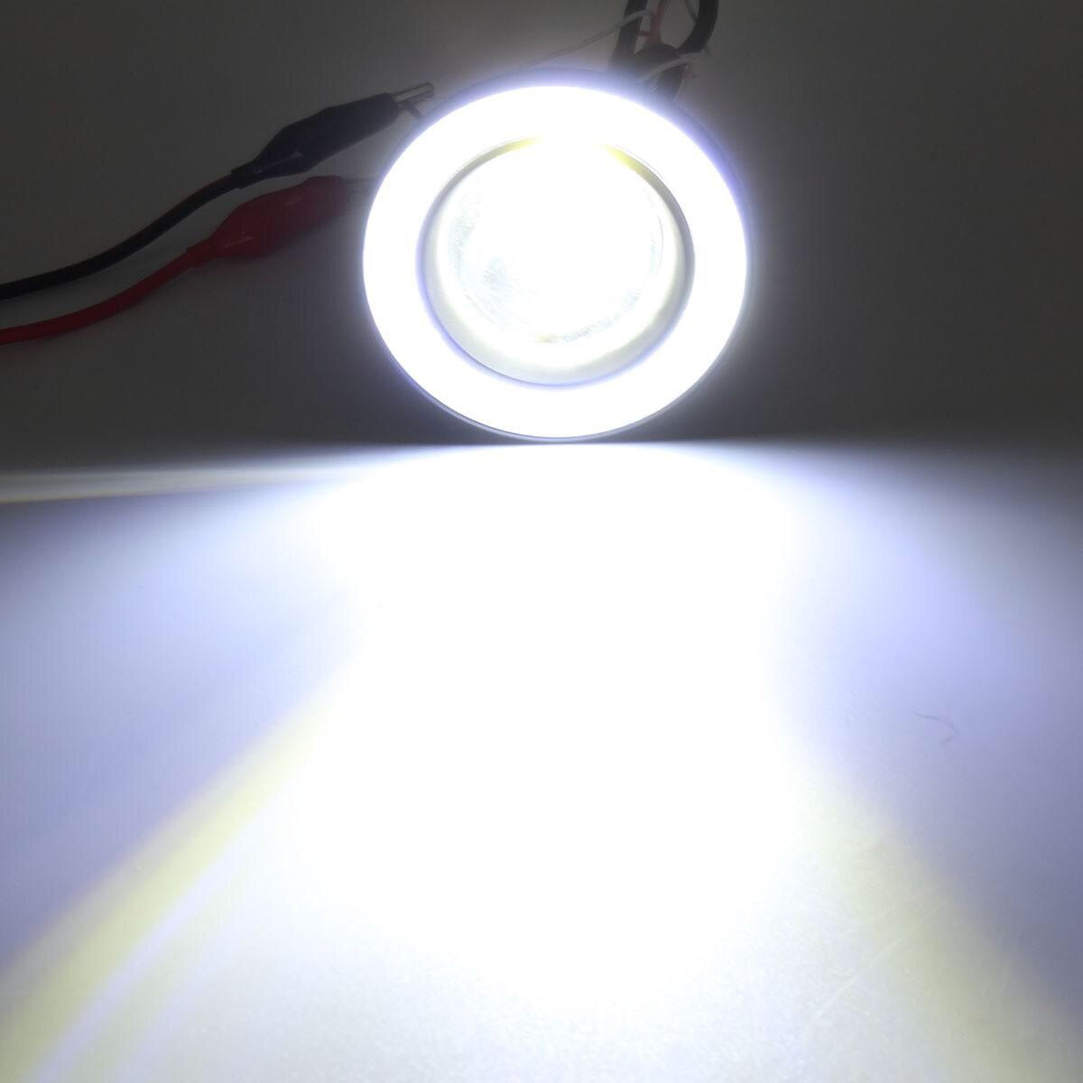 2Pcs 3.5 Inch LED Fog Light Projector Angel Eyes Super Lamp w/ COB Halo Rings