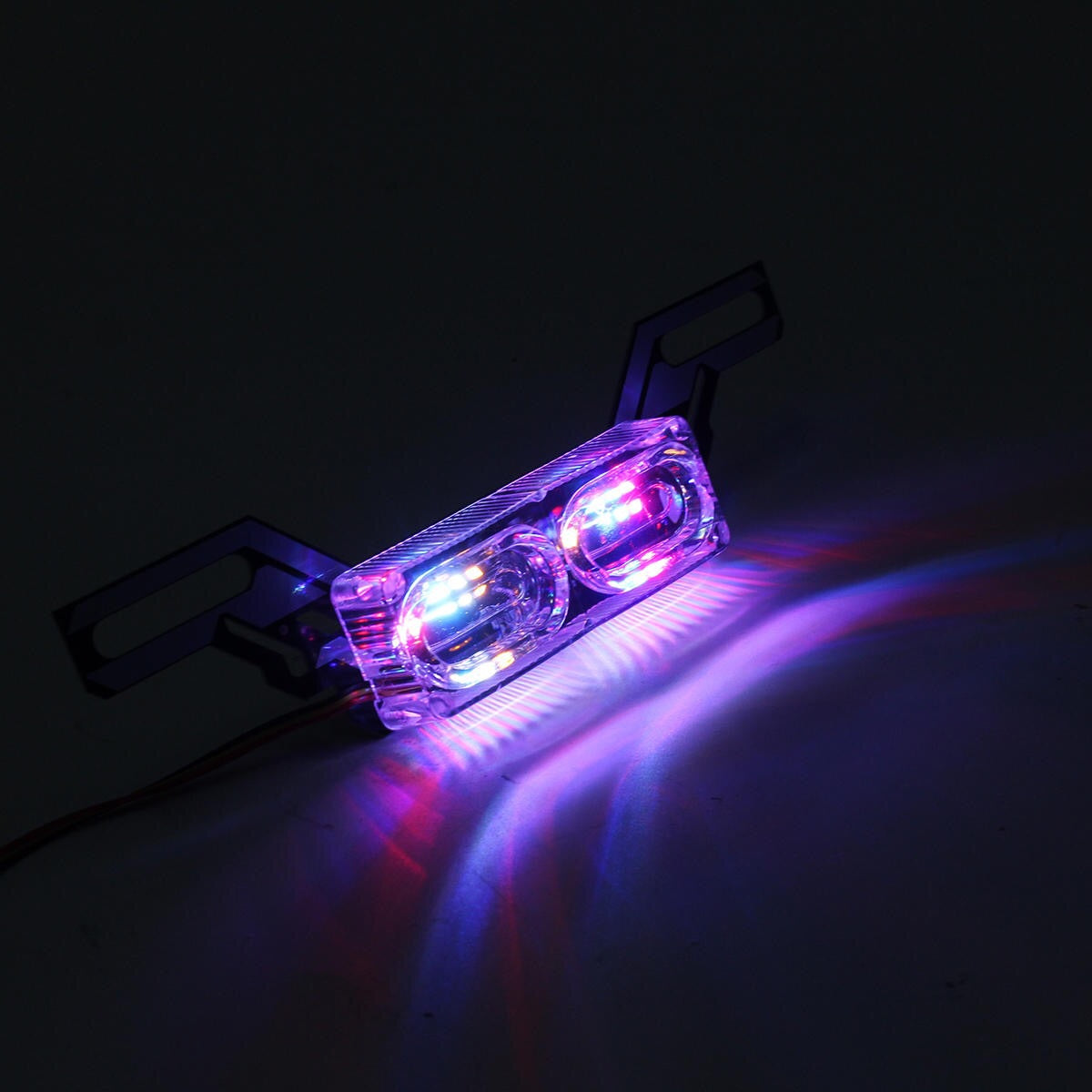 12V Motorcycle Strobe License Plate Light LED Flashing Brake Tail Fog Signal Lamp