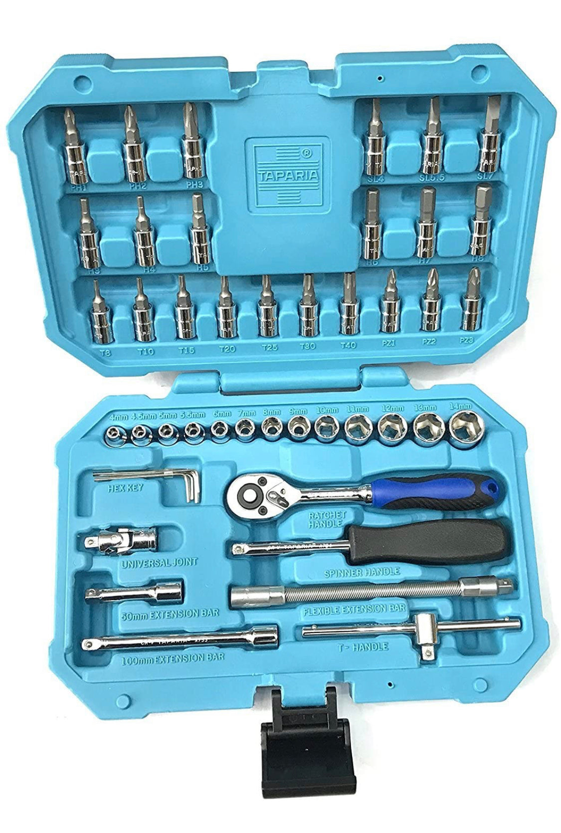 Taparia SA46 Steel Socket Set (Blue, 46-Pieces)