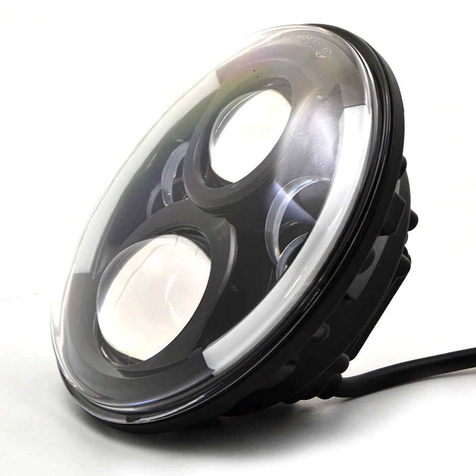 Universal 7" Led Motorcycle Headlight H4 H13 Phare Farol Moto Headlamp Head Light For Harley Softail Cafe Racer Chopper