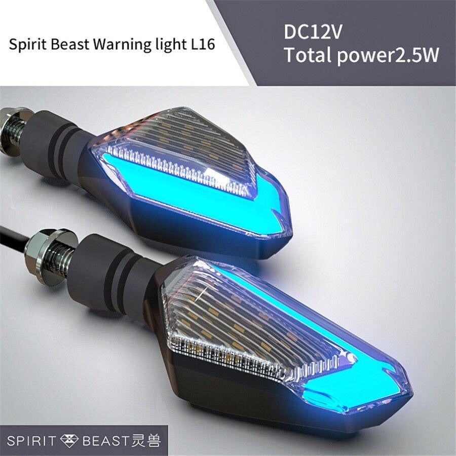 12V Motorcycle LED Turn Signal Lights Daytime Light Brightness DRL - Blue