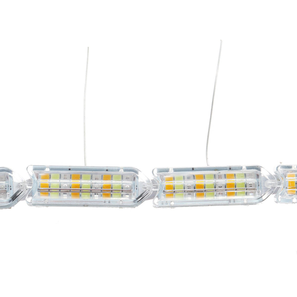 2Pcs Switchback Car Flexible LED Strip Light DRL Sequential Flow Turn Signal Lamp 3 Colors