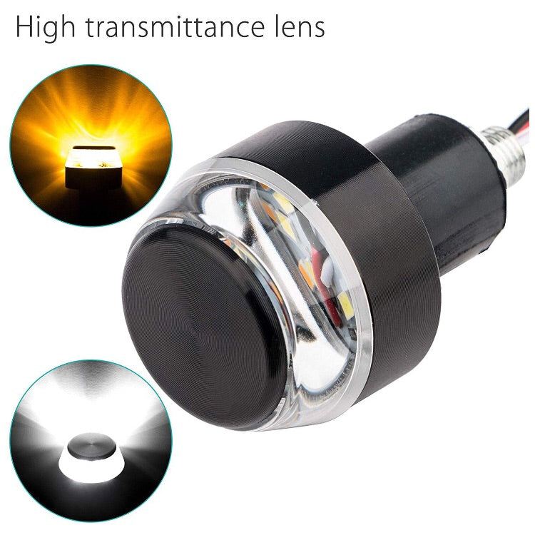Motorcycle DRL/Turn Signal LED, Light Blinker, Indicator Handle Bar End Universal Fitment for All Bike
