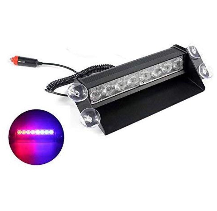 8 LED Red Blue Police Flasher Light