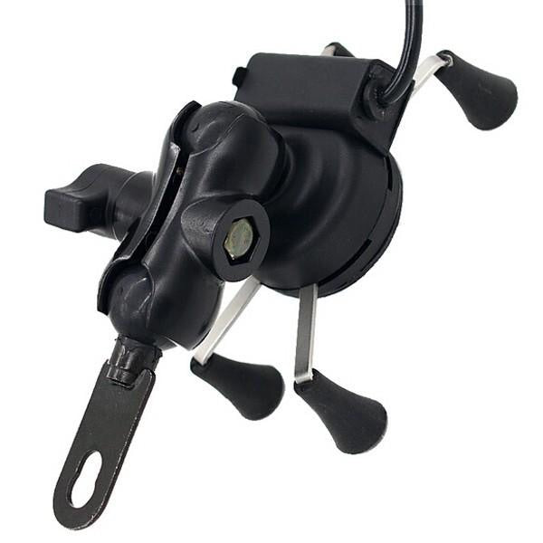 Motorcycle Phone GPS Holder X-Style USB Charger Power Outlet Socket