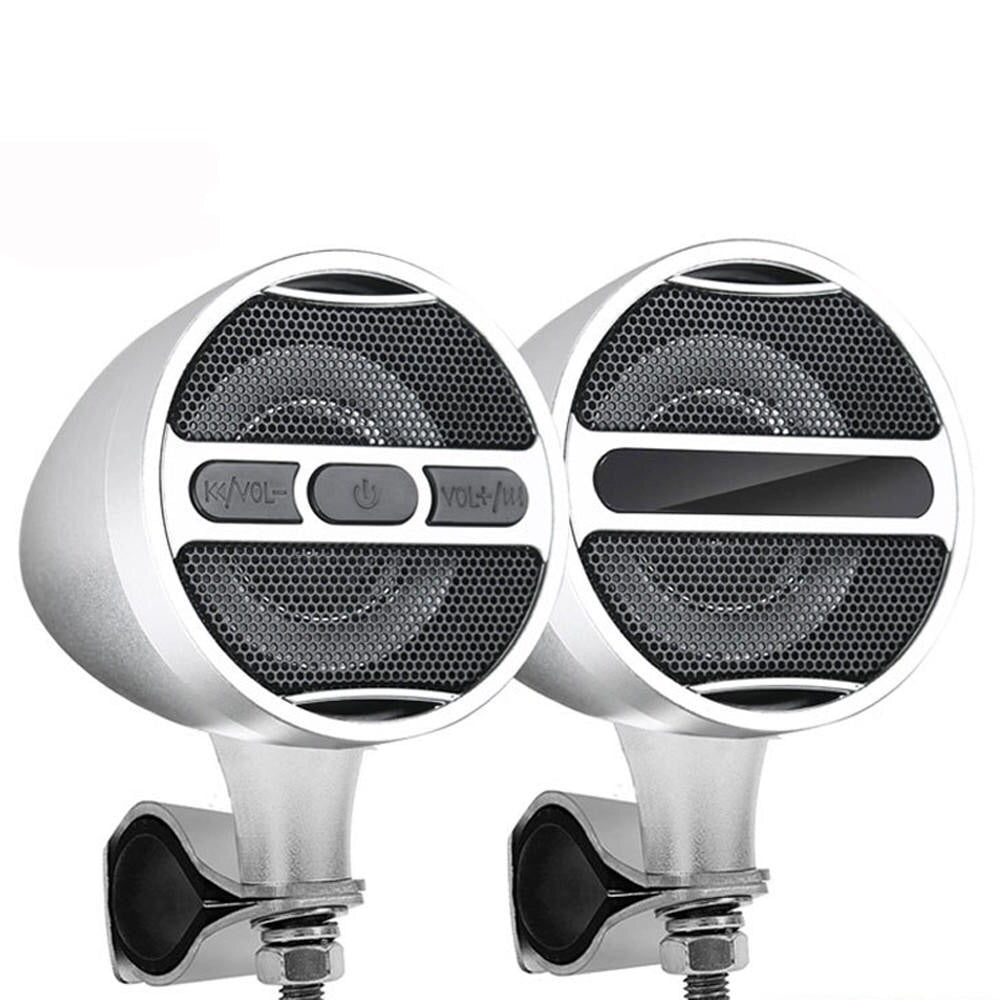 Music Audio Player Bluetooth Speakers For Motorcycle Waterproof With FM Radio Tuner - Black + Red