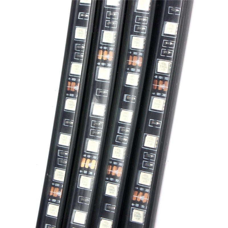 4pcs Waterproof RGB Car LED Decoration Lights Strip Underglow Neon Lamp Kit 12V with App Control