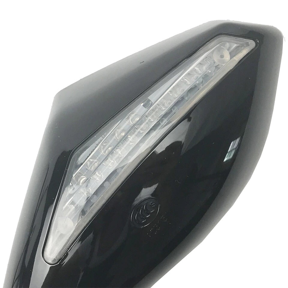 Universal Turn Signal Motorcycle Mirrors With LED Indicator Arrow