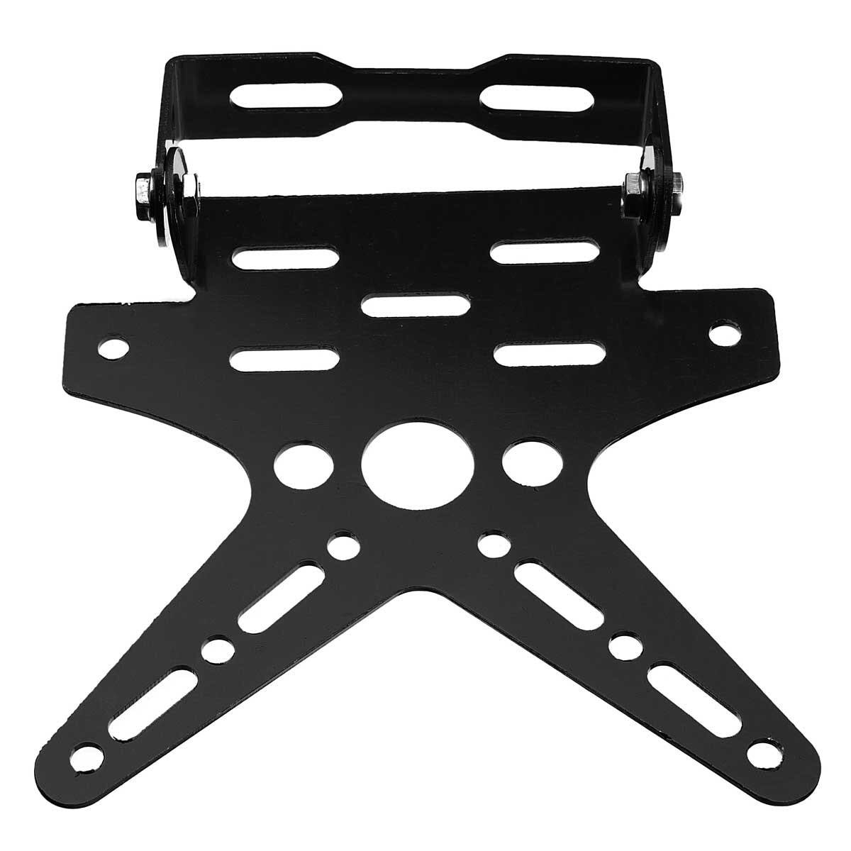 Universal X-Tailtidy Motorcycle License Plate Holder Aluminum Alloy Mount Bracket Adjusted Number Plate Holder - Black