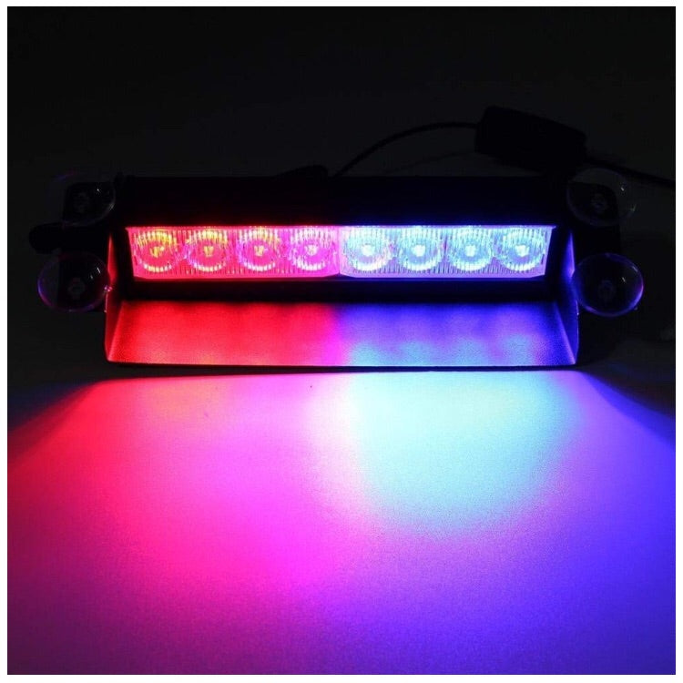8 LED Red Blue Police Flasher Light