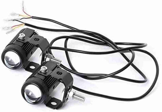 Mini Driving Fog Light for All Motorcycle | Dual Function White-Yellow Lens Projector Auxiliary Light 20w