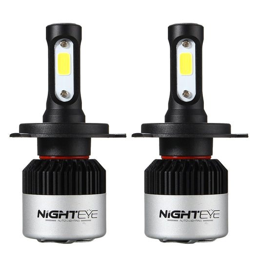 NightEye S2 COB LED Car Headlights 9005 9006 H4 H7 H11 Bulbs Lamps 72W 9000LM 6500K 2Pcs - H4