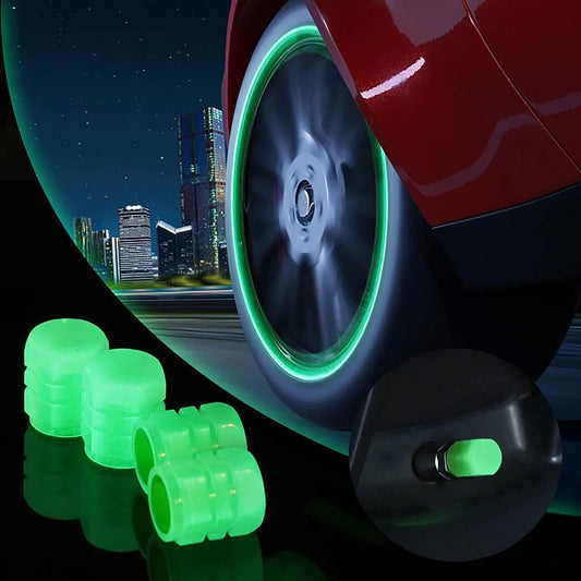 Luminous Tyre Valve Cap Car Motorcycle Bicycle Glowing Valve Dust-proof Cover Car Tire Wheel Hub Auto