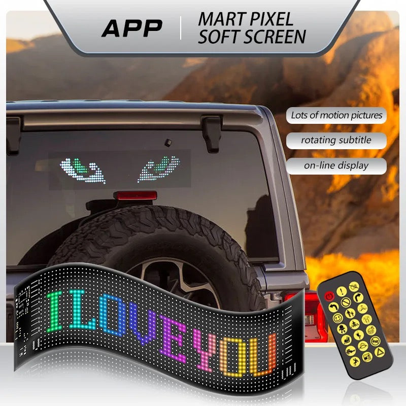 New Design Flexible Led Panel Advertising APP Control Car Rear Window Full Color Scrolling Ultra-thin Soft Led Display
Screen, Led Strip light