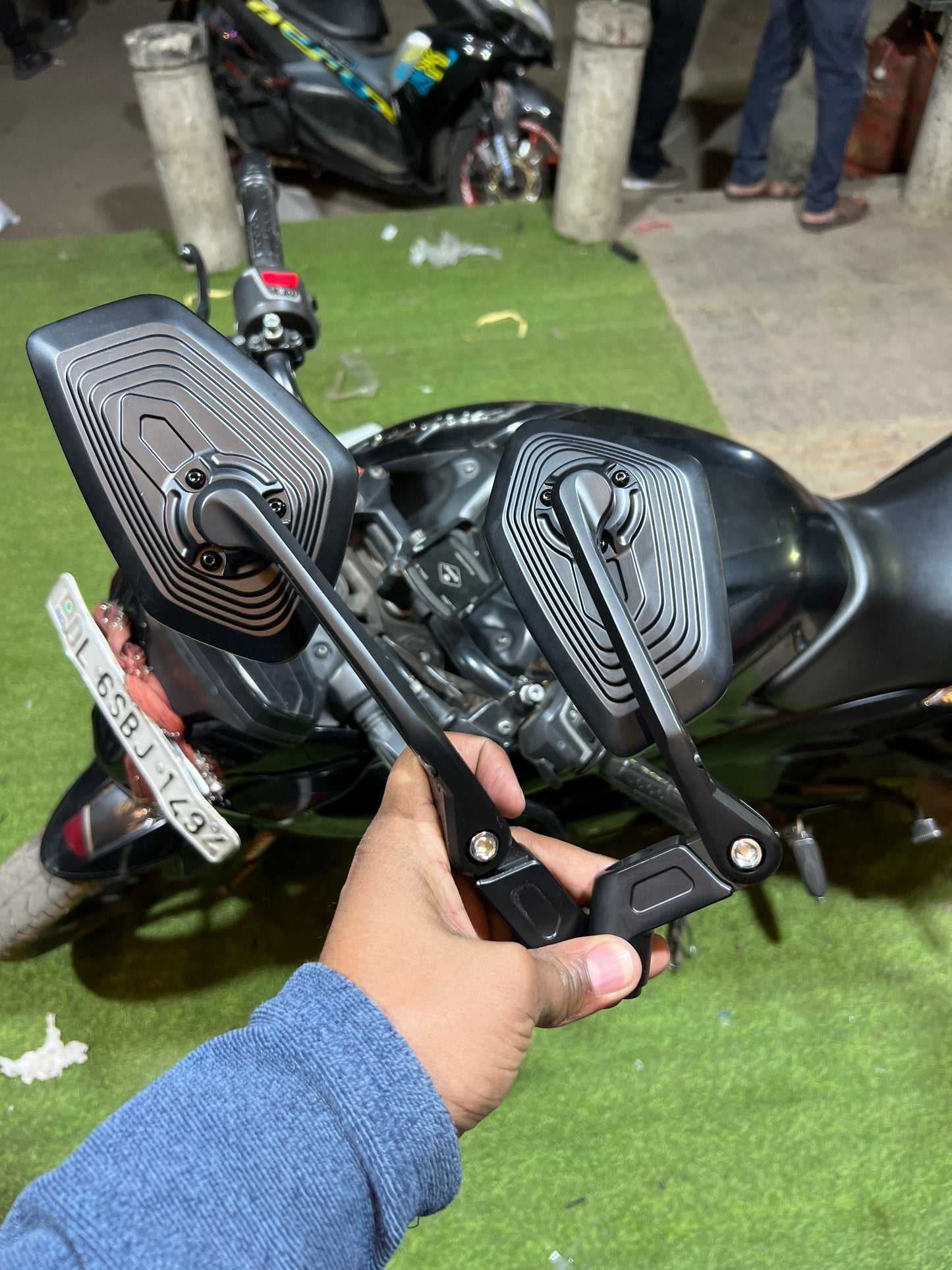 SHENAO CNC Mirror Convex Wide-Angle Folding Motorcycle Mirrors