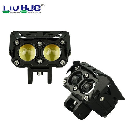 Lui HJG Mega Drive With Dual Lens Headlight LED Work Light Fog Lamp Dual Color Motorbike Motorcycle Laser Mini Driving Lights