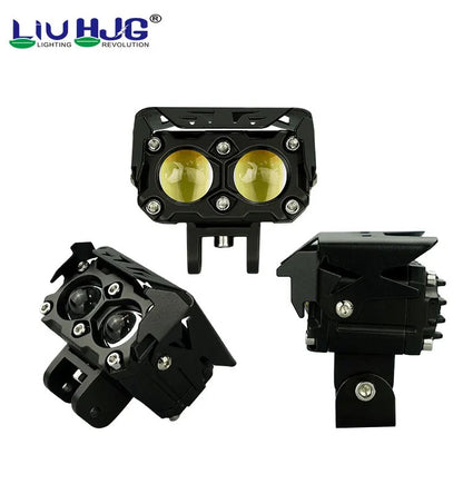 Lui HJG Mega Drive With Dual Lens Headlight LED Work Light Fog Lamp Dual Color Motorbike Motorcycle Laser Mini Driving Lights