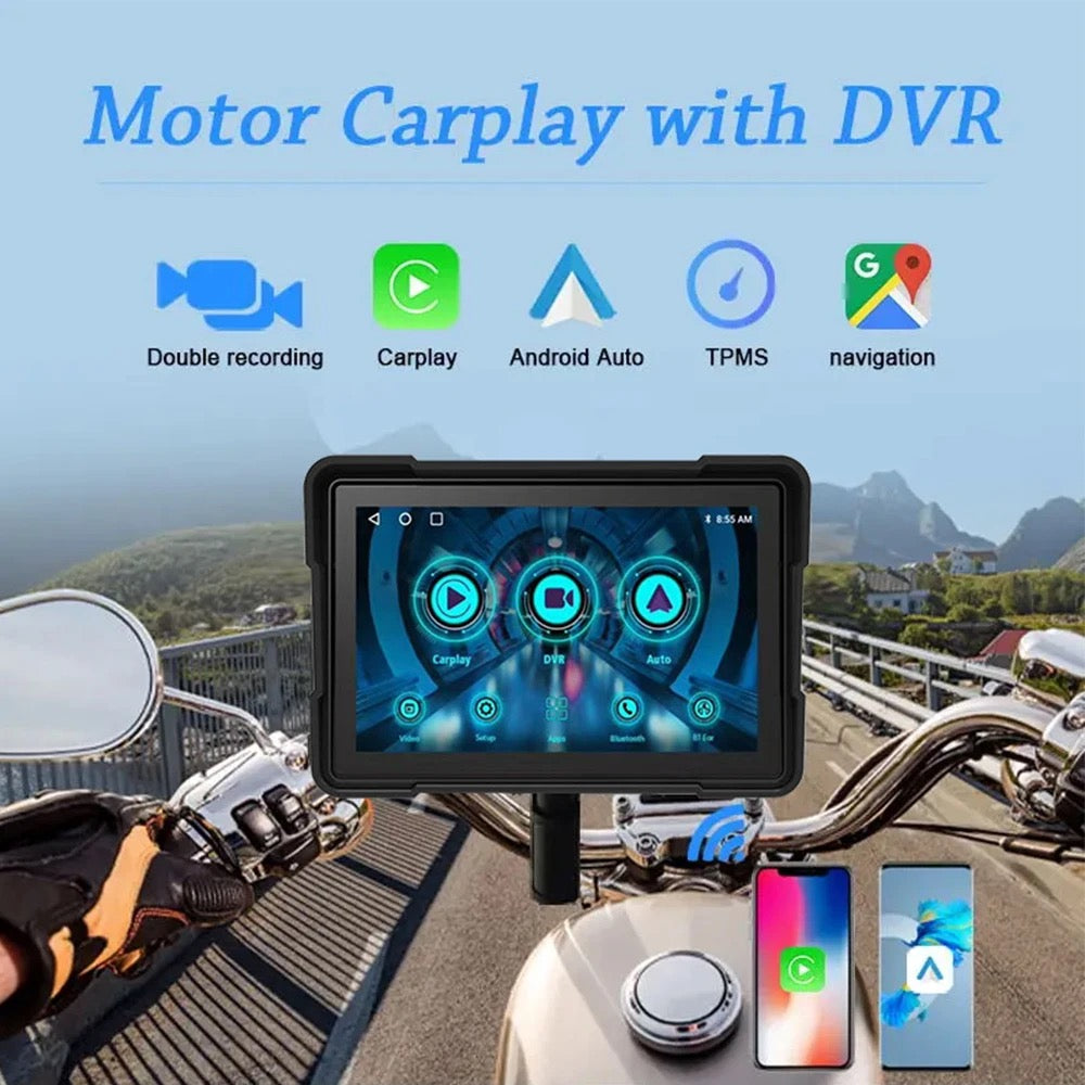 Wireless Motorcycle Carplay 5 Inch Ipx7 Waterproof Gps Navigator With 2 Hd Cameras Motorcycle Gps Tracker Oem
Costom Factory