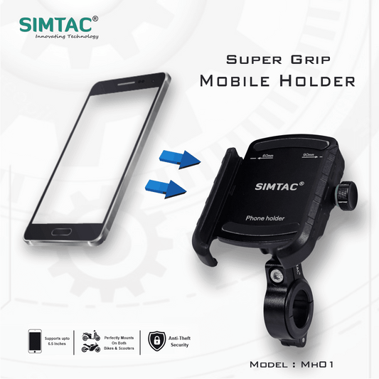 SIMTAC Super Grip Mobile Holder For Bikes/ Scooters / Bicycle | MH01