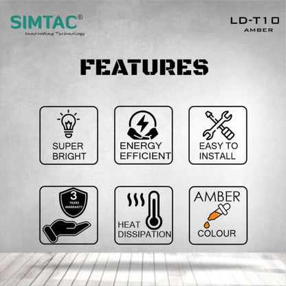 Simtac | T10 LED 360° Reflecting Bulb for TVS APACHE | NTORQ | Led Indicator Bulbs | T10
