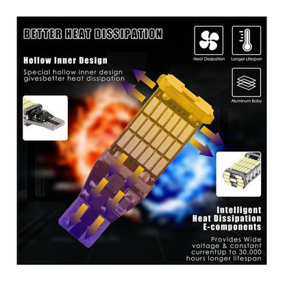 T15 W6W 912 921, LED Car Truck Backup Reverse Lights, Canbus Error Free, 2000 Lumen 4014 Chipset 45 SMD