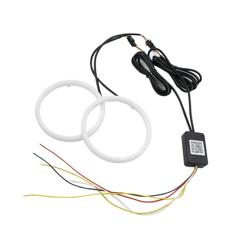 Angel Eye Mobile APP Bluetooth RGB Cotton Light Colorful Symphony LED Modified Headlight Fog Light Circle